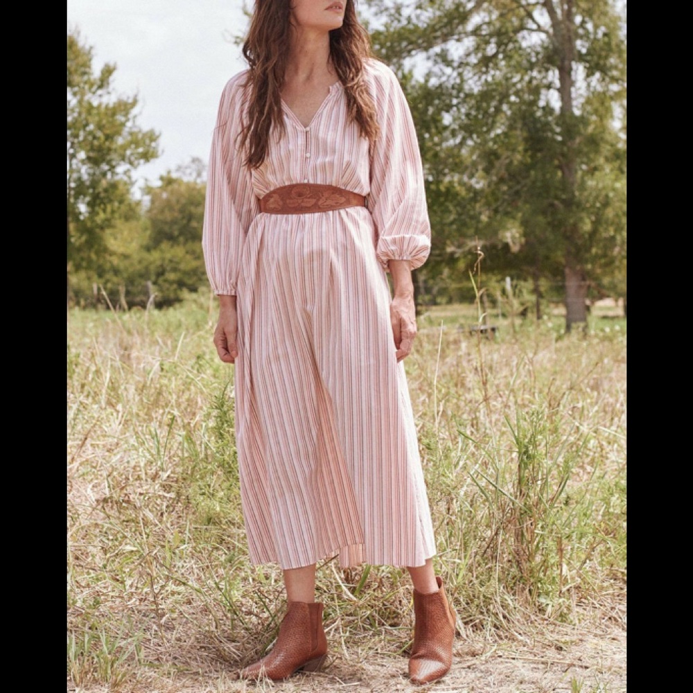 NWT The GREAT Derby Dress In Sunset Stripe